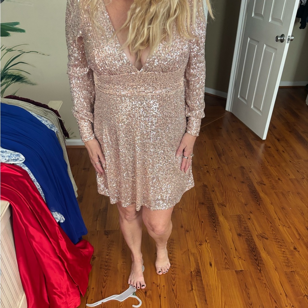 Sequin V-Neck Dress